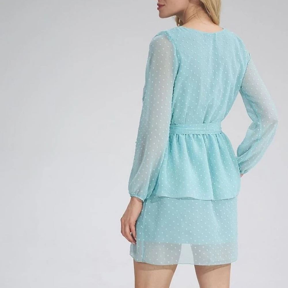 Chiffon Day Dress with Belt