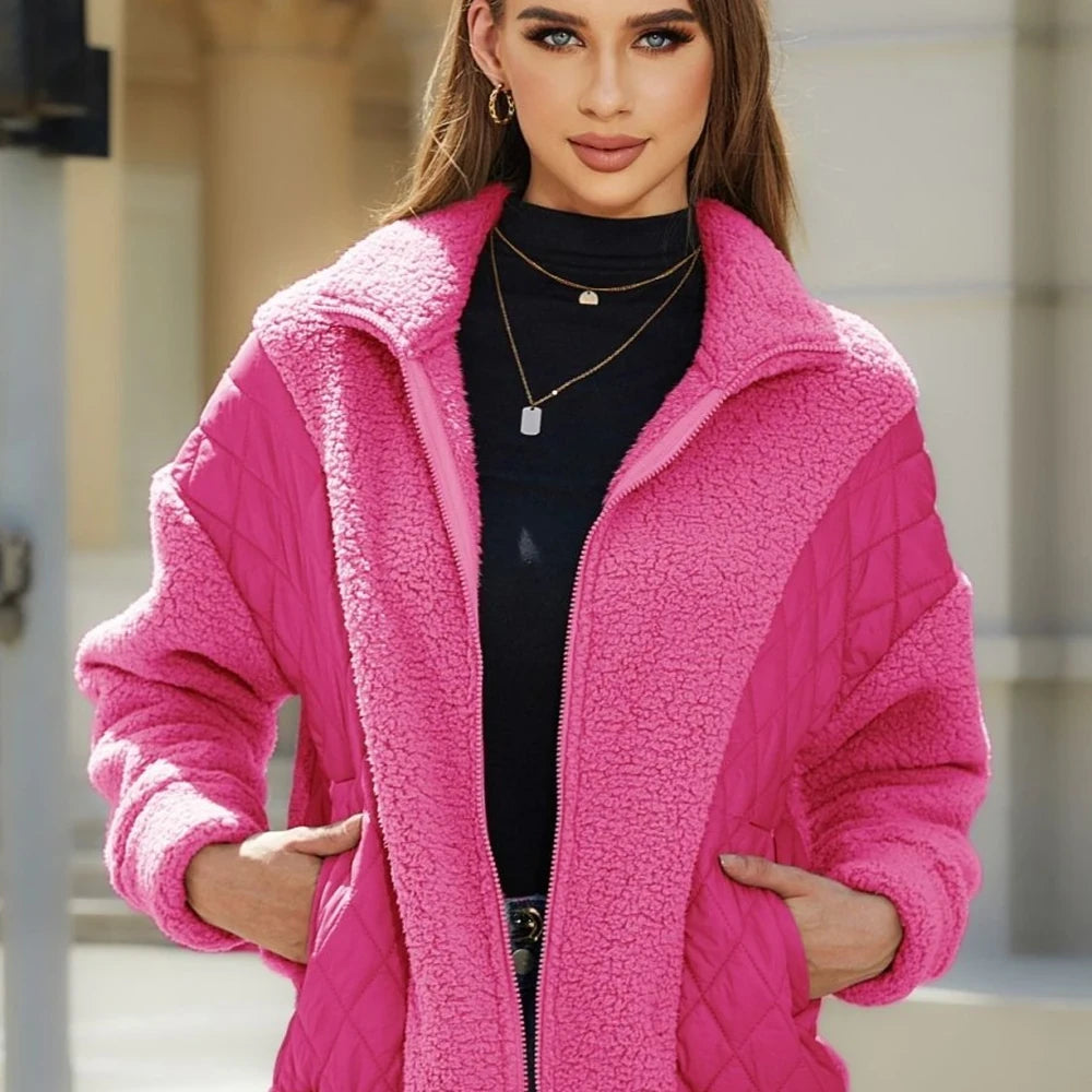 Collared Zip-Up Jacket with Pockets