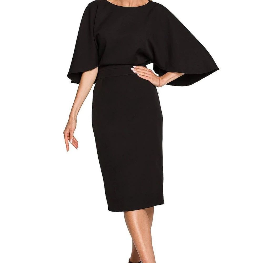 Knee-Length Cocktail Dress with Ruffled Sleeves