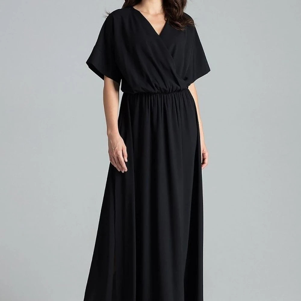 Long Floral Dress with Kimono Sleeves