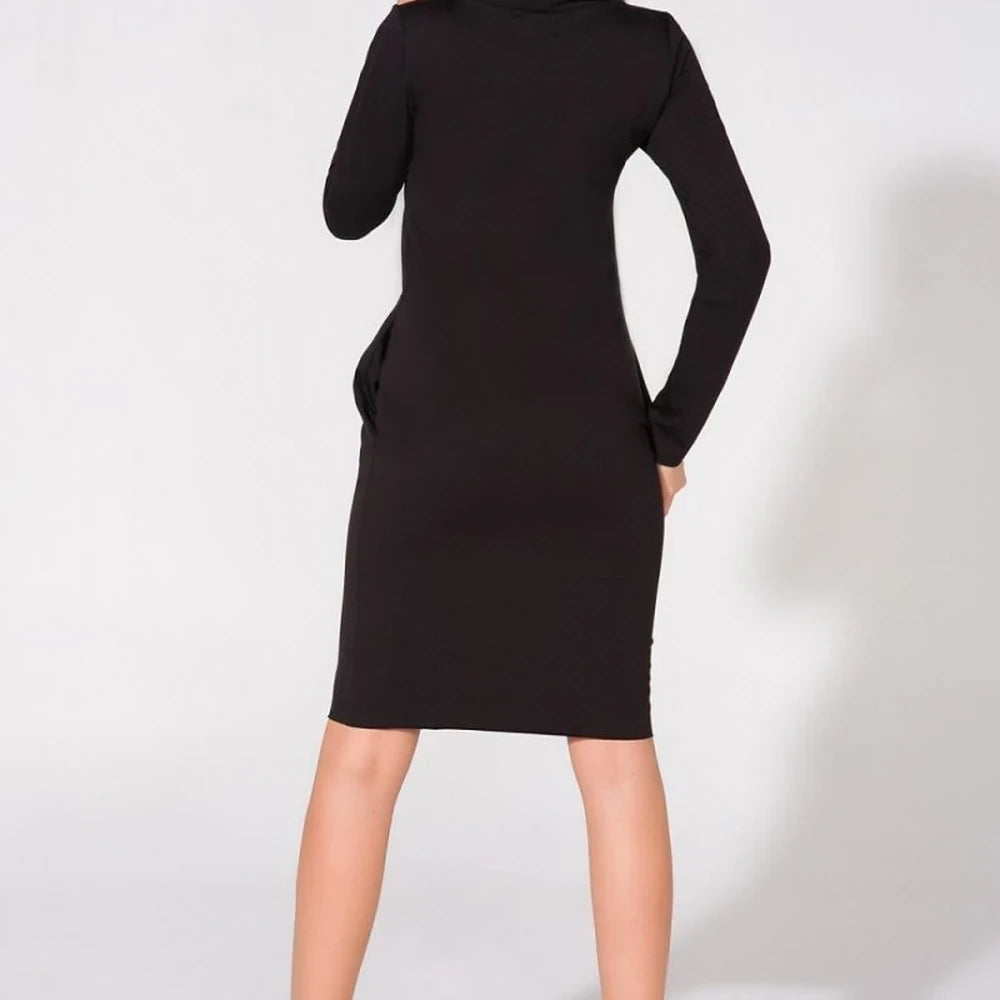 Knit Dress with Pockets and Raw Hem