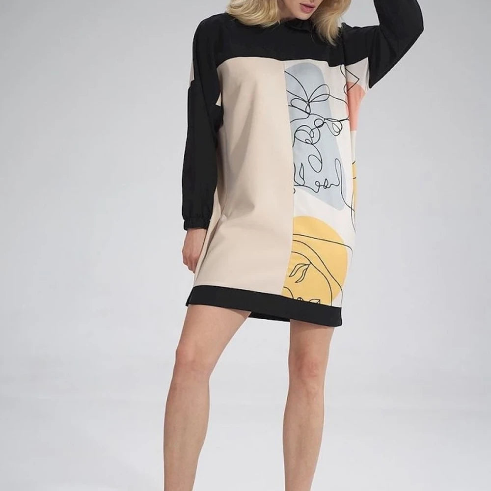 Midi Dress with Hood and Side Slits