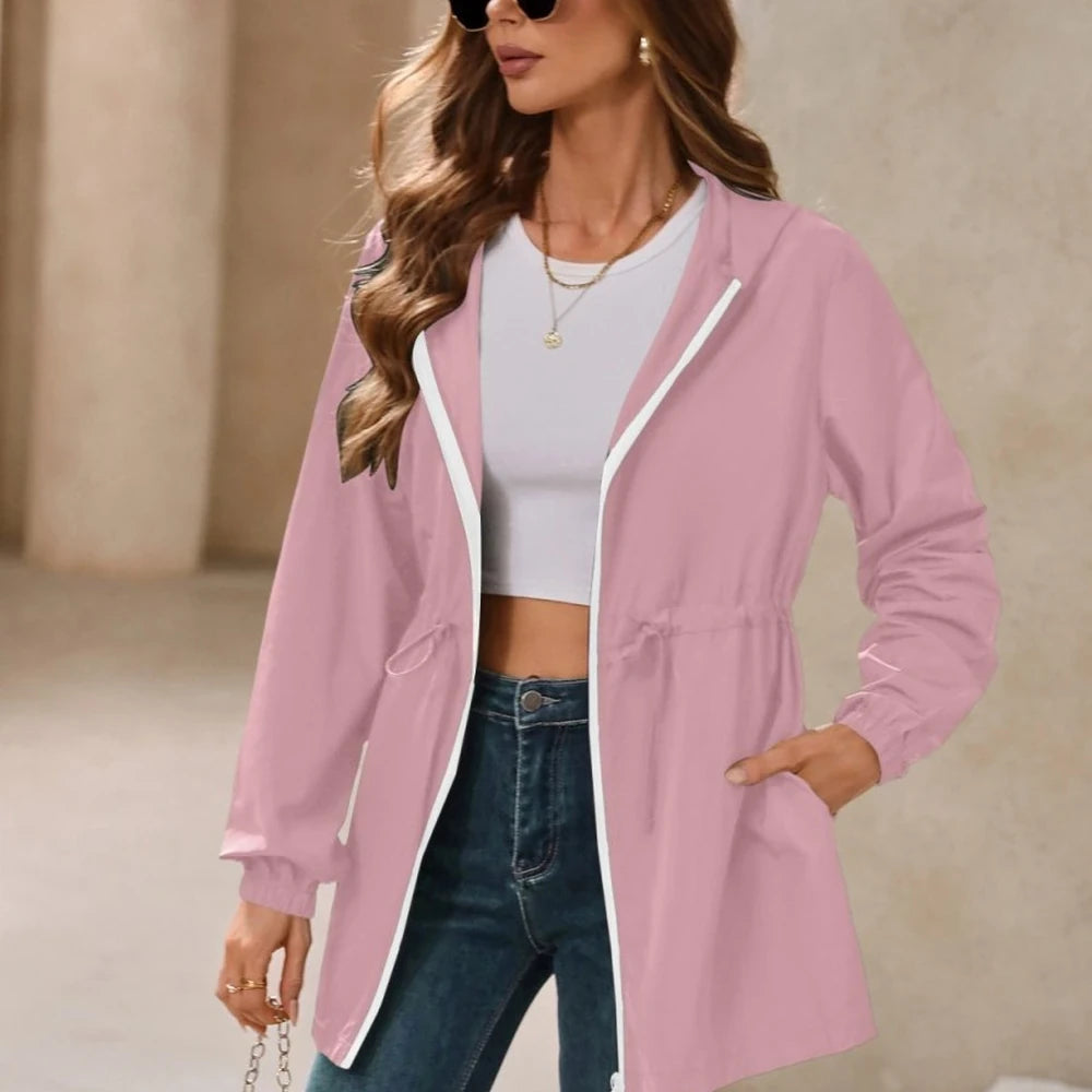 Waterproof Long Sleeve Hooded Windbreaker