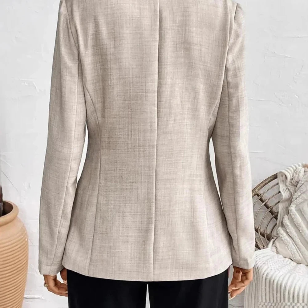 One Button Lapel Collar Blazer