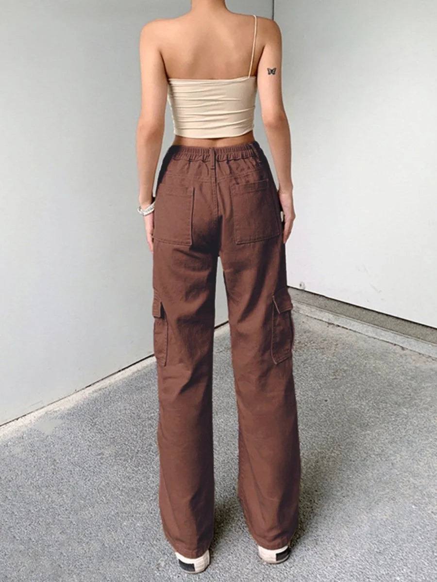 Army Green straight leg jeans with pockets