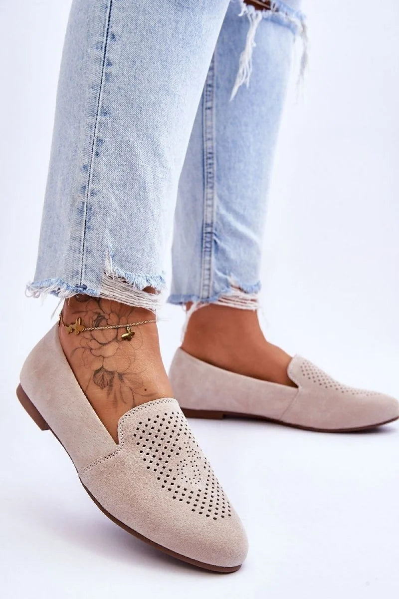 Suede Openwork Moccasins with Leather Insole