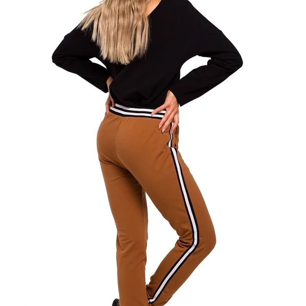 Women's Two-Tone Ribbed Jogger Pants