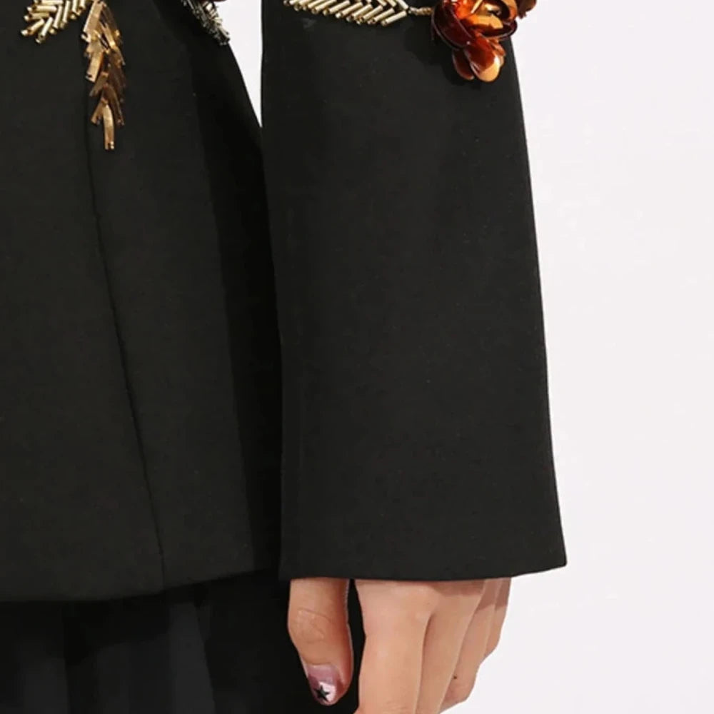 Embroidered Long Sleeve Blazer