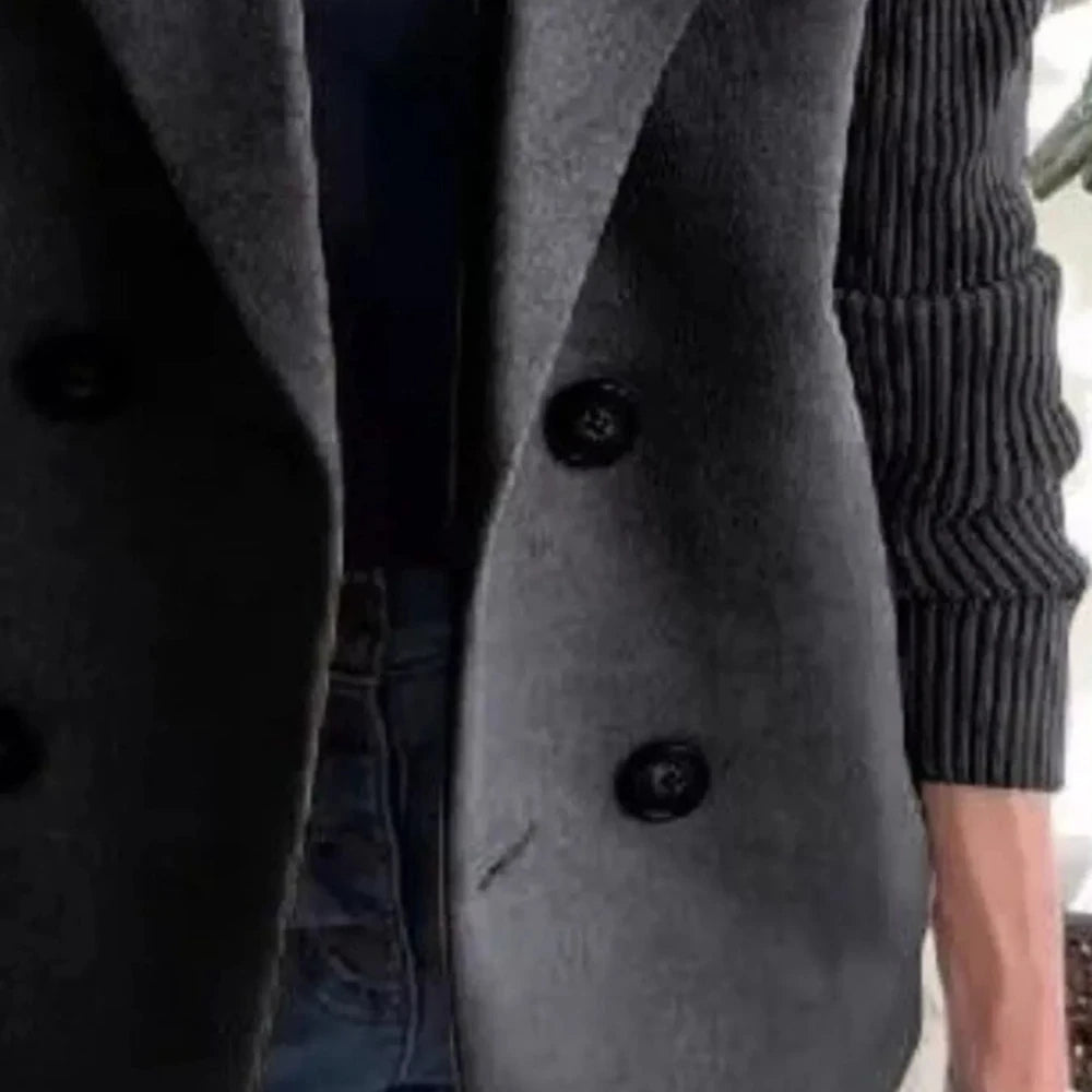 Women's Wool Blend Double-Breasted Blazer