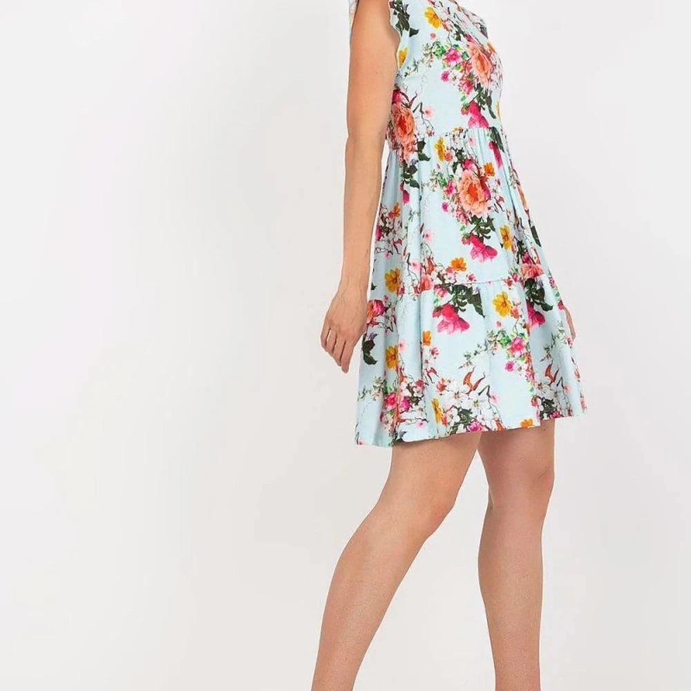 Floral Print Frill Hem Summer Dress