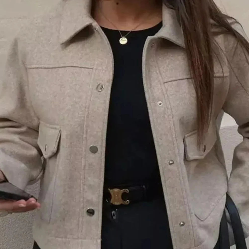 Snap Down Long Sleeve Jacket