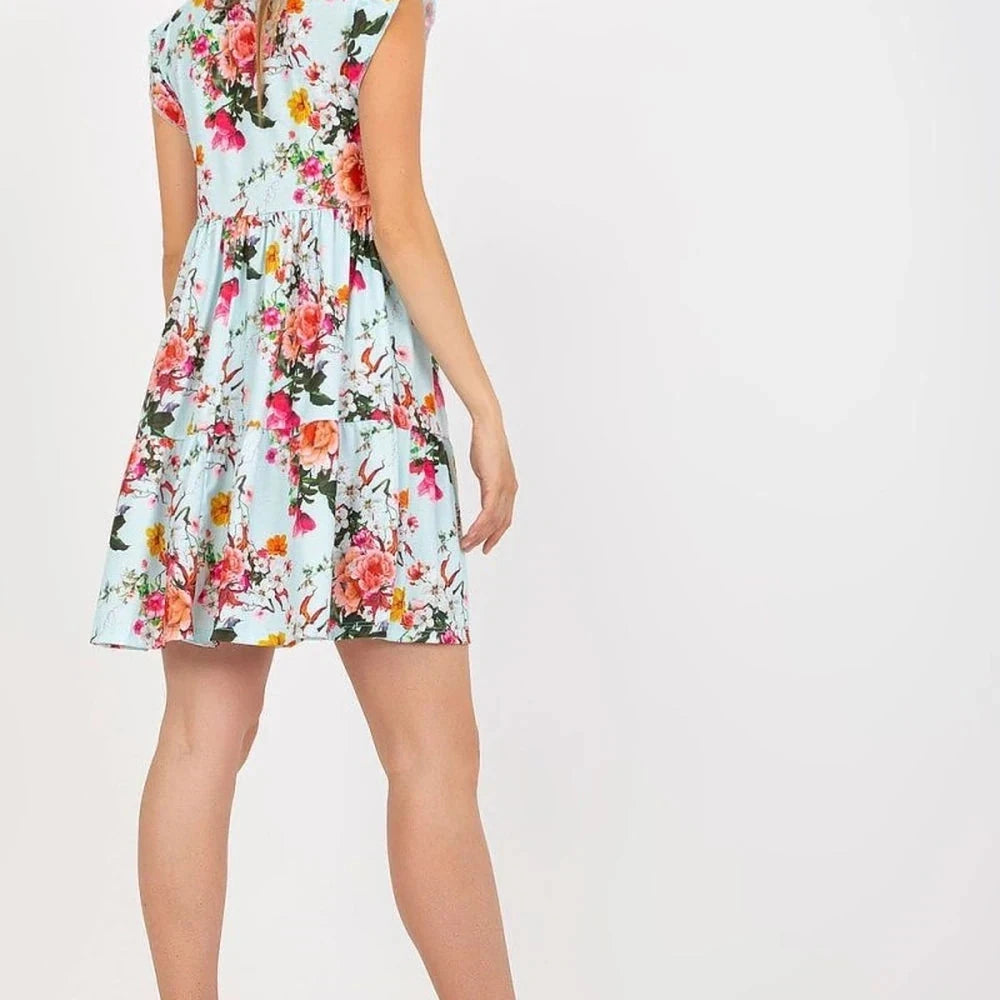 Floral Print Frill Hem Summer Dress