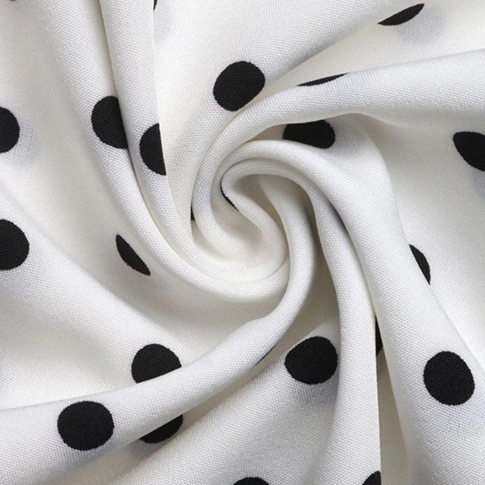 Polka Dot Midi Dress with Bow