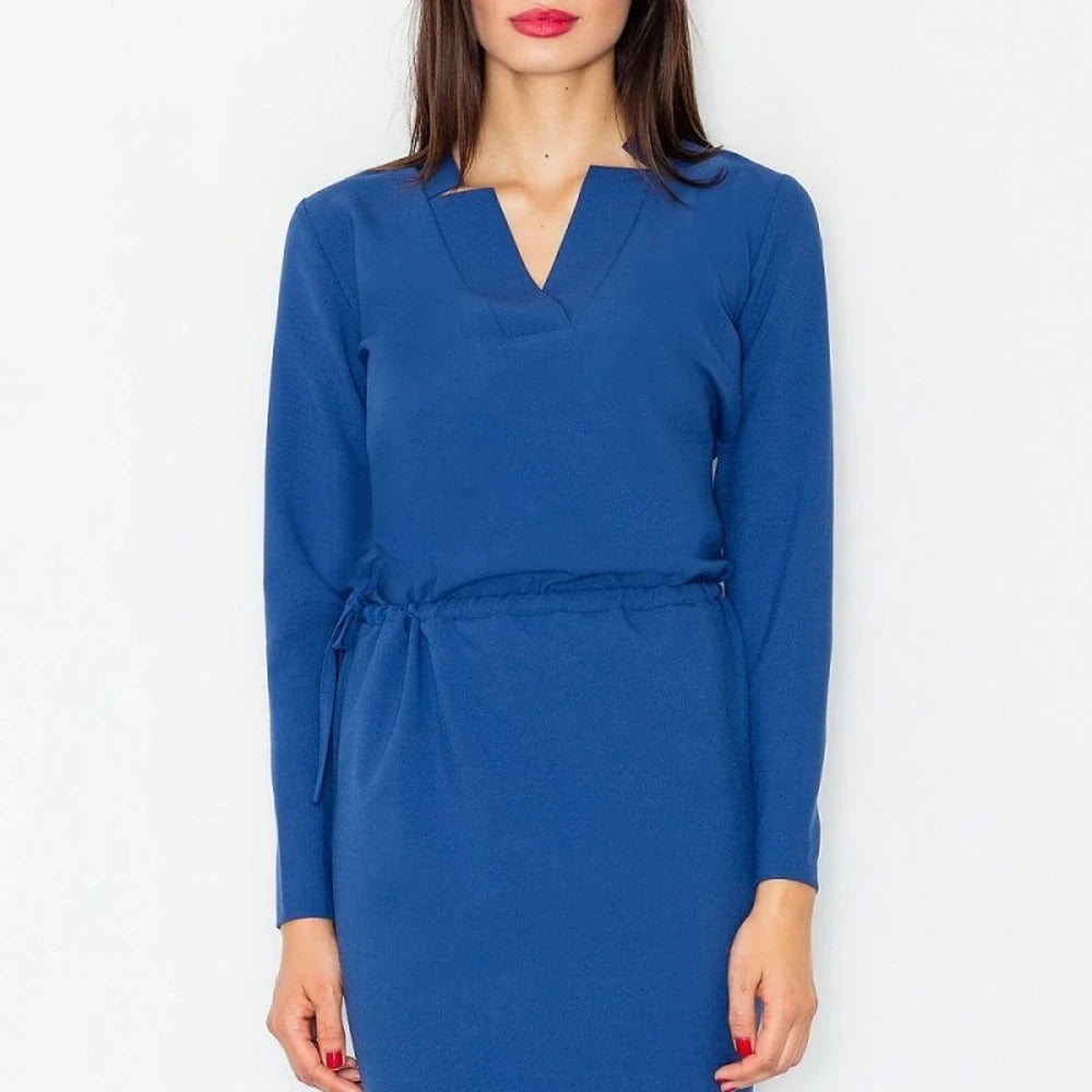 Green Long Sleeve Dress with Waist Tie