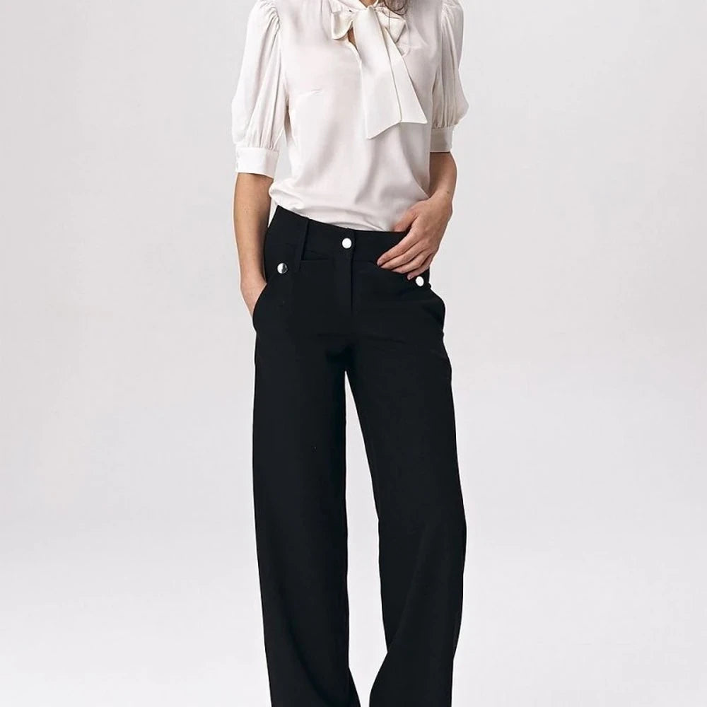 Palazzo Cut Trousers with Decorative Studs