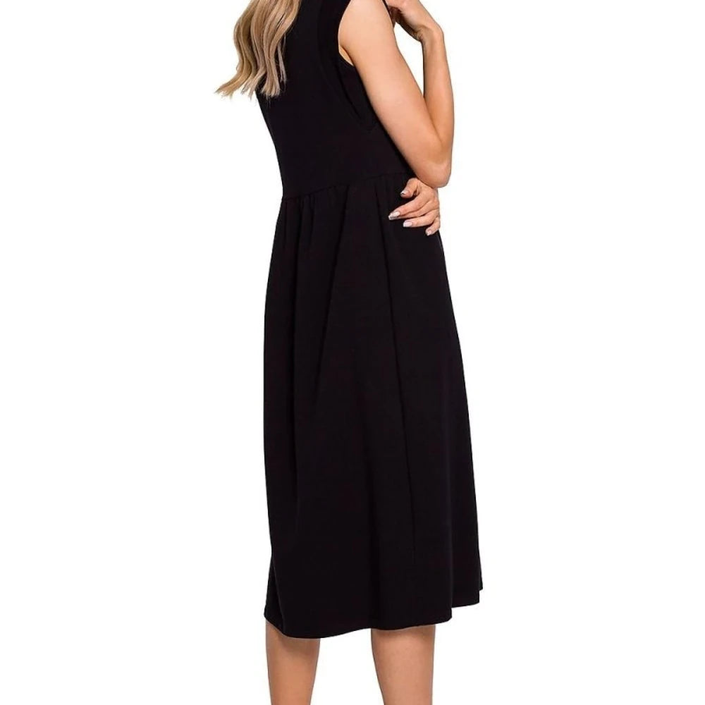 Stretchy Ribbed Knit Midi Dress