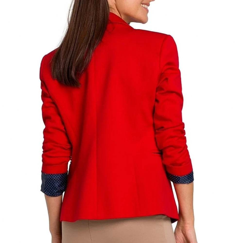 Women's Knit Blazer with Dotted Lining
