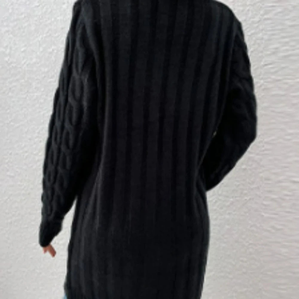 Cable-Knit Button Down Cardigan with Pockets