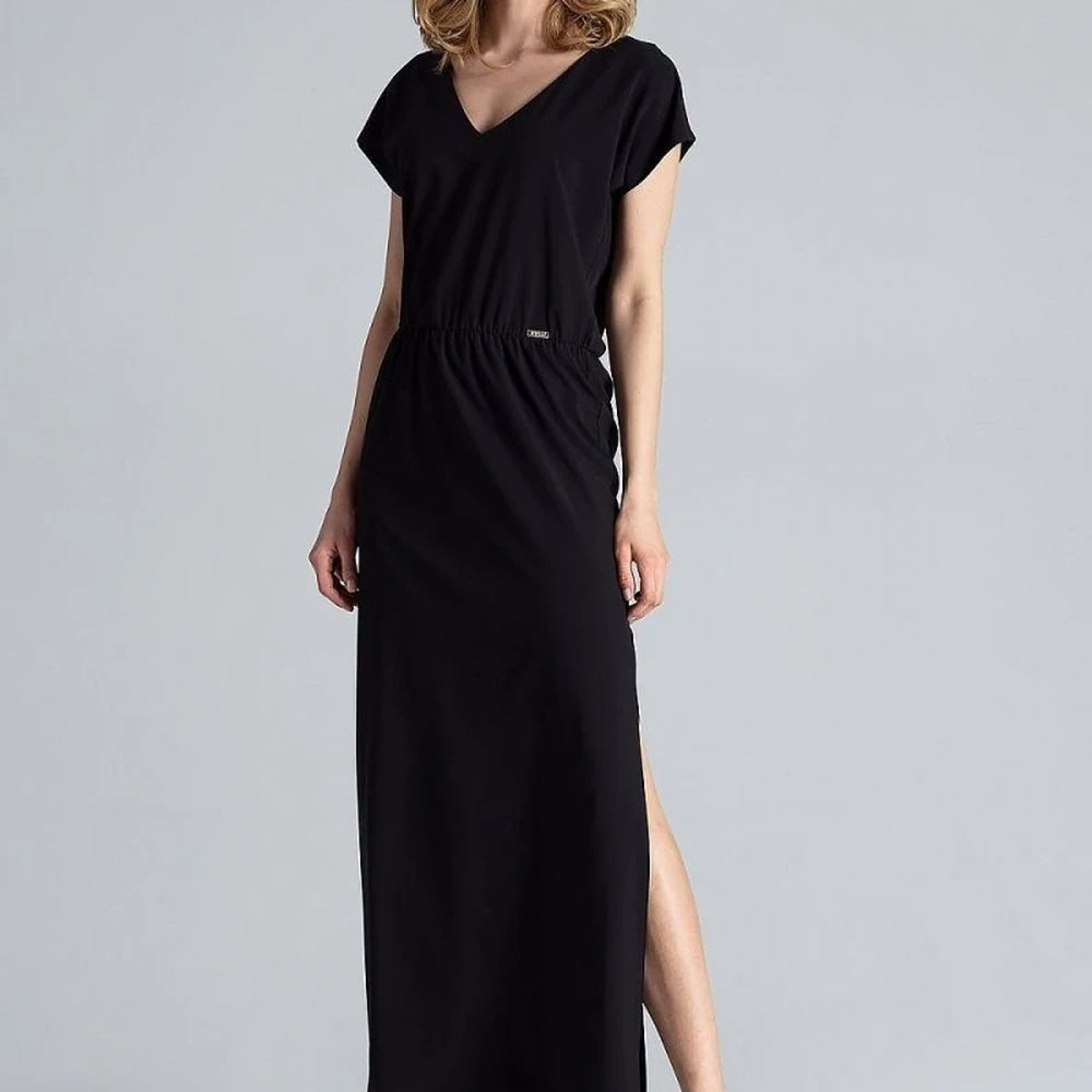 Light Maxi Dress with V-Neck