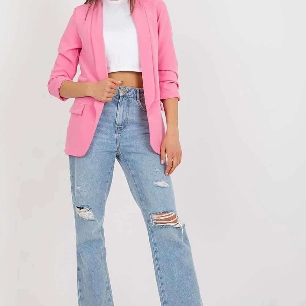 Women's Lined 3/4 Sleeve Unbuttoned Jacket