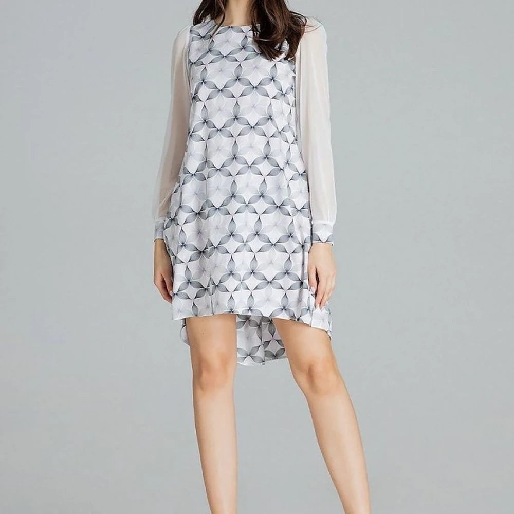 Black Midi Dress with Long Mesh Sleeves
