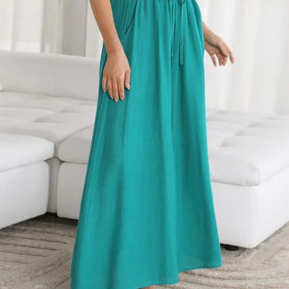 Wide Leg Drawstring Waist Pants