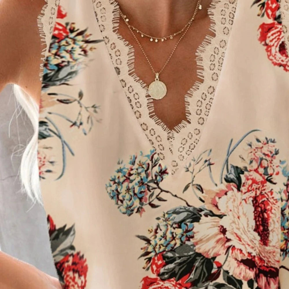 Lace Detail V-Neck Tank Top