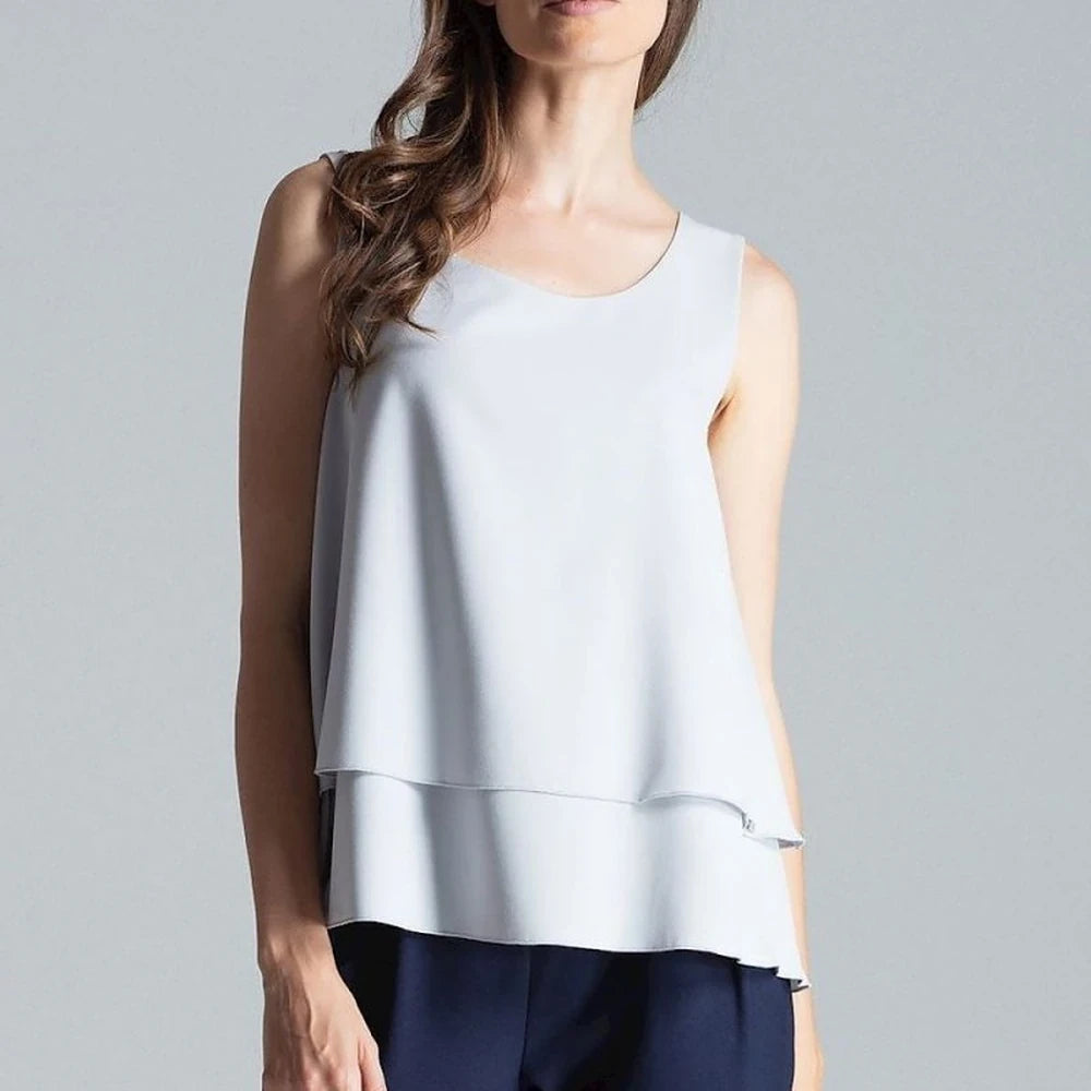 Sleeveless Flared Layer Top