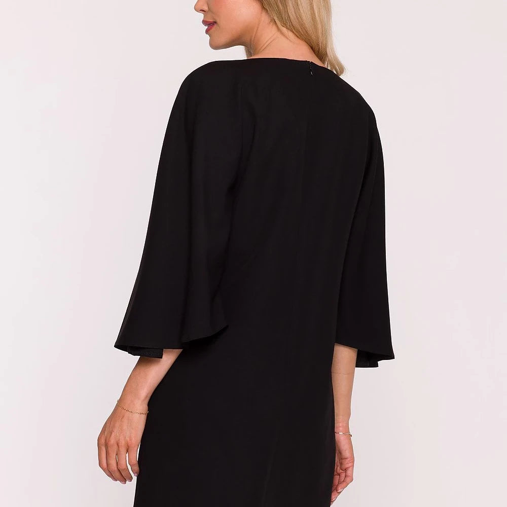 Trapeze Dress with Bat Sleeves