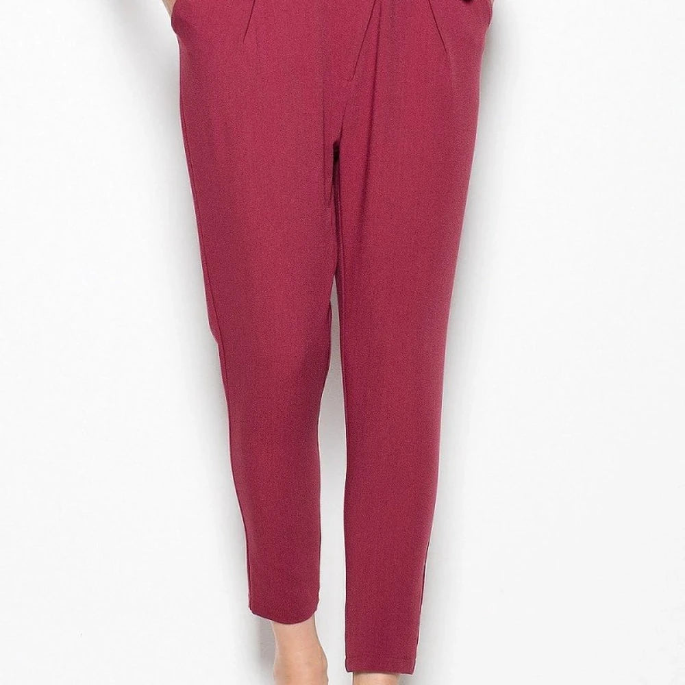 Tapered Leg Trousers with Waist Pockets