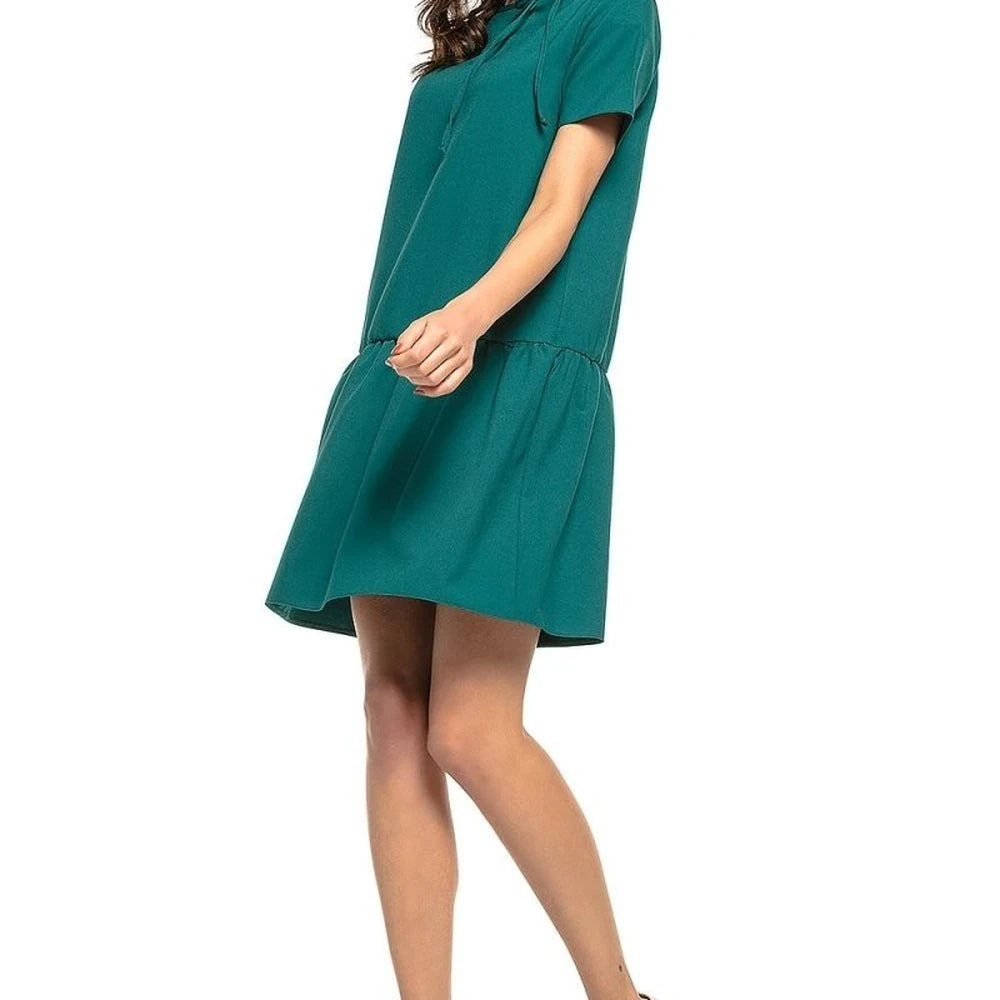 Summer Ruffle Hem Tie-Neck Dress