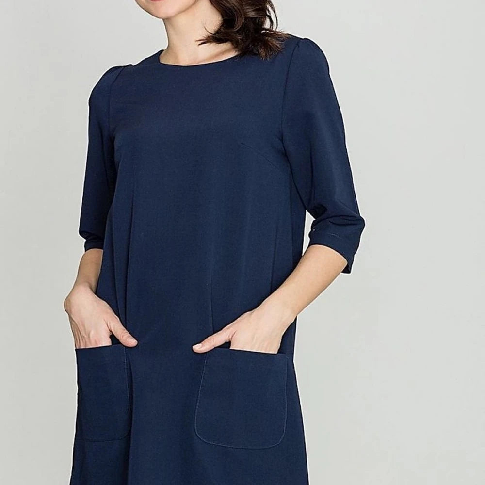 Mini Dress with Ruffled Sleeves and Pockets