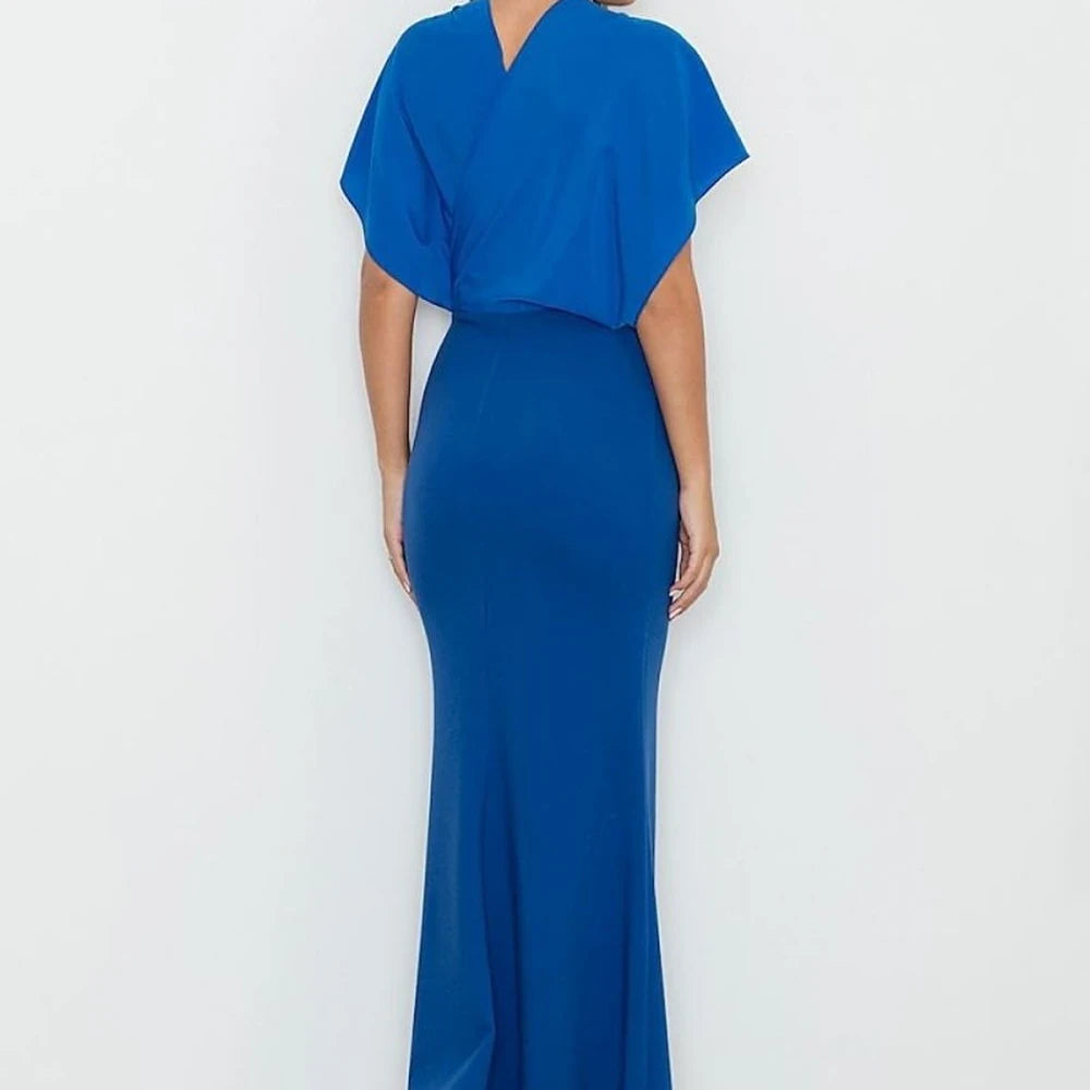 Fitted Long Dress with Transparent Top