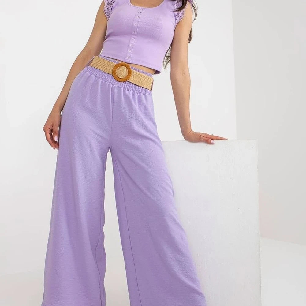 Women's Wide Leg High Rise Trousers