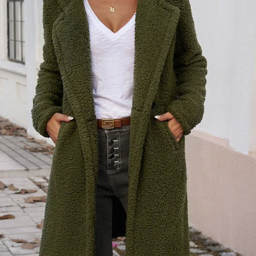 Hooded Teddy Coat with Pockets