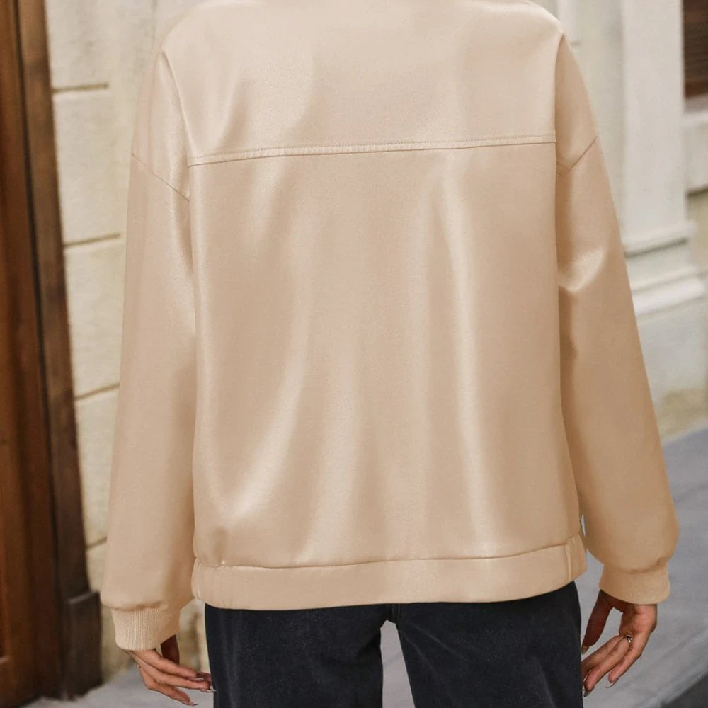 Zip Up Baseball Collar Jacket