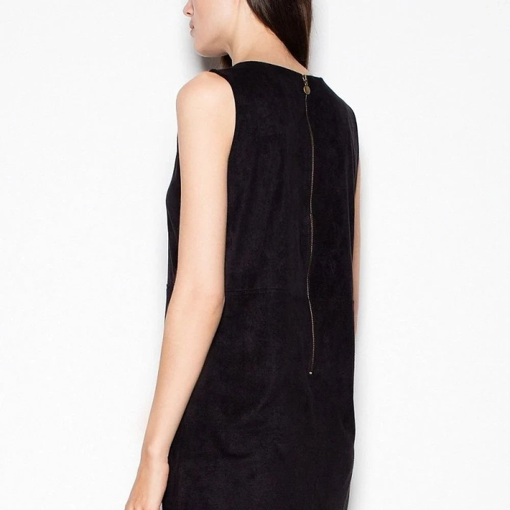 Suede-Like Day Dress with Back Zipper