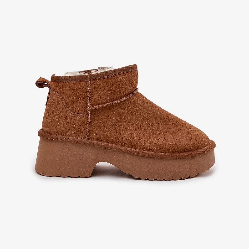 Women's Suede Snow Boots with Fur Lining