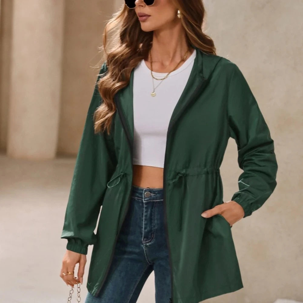 Waterproof Long Sleeve Hooded Windbreaker