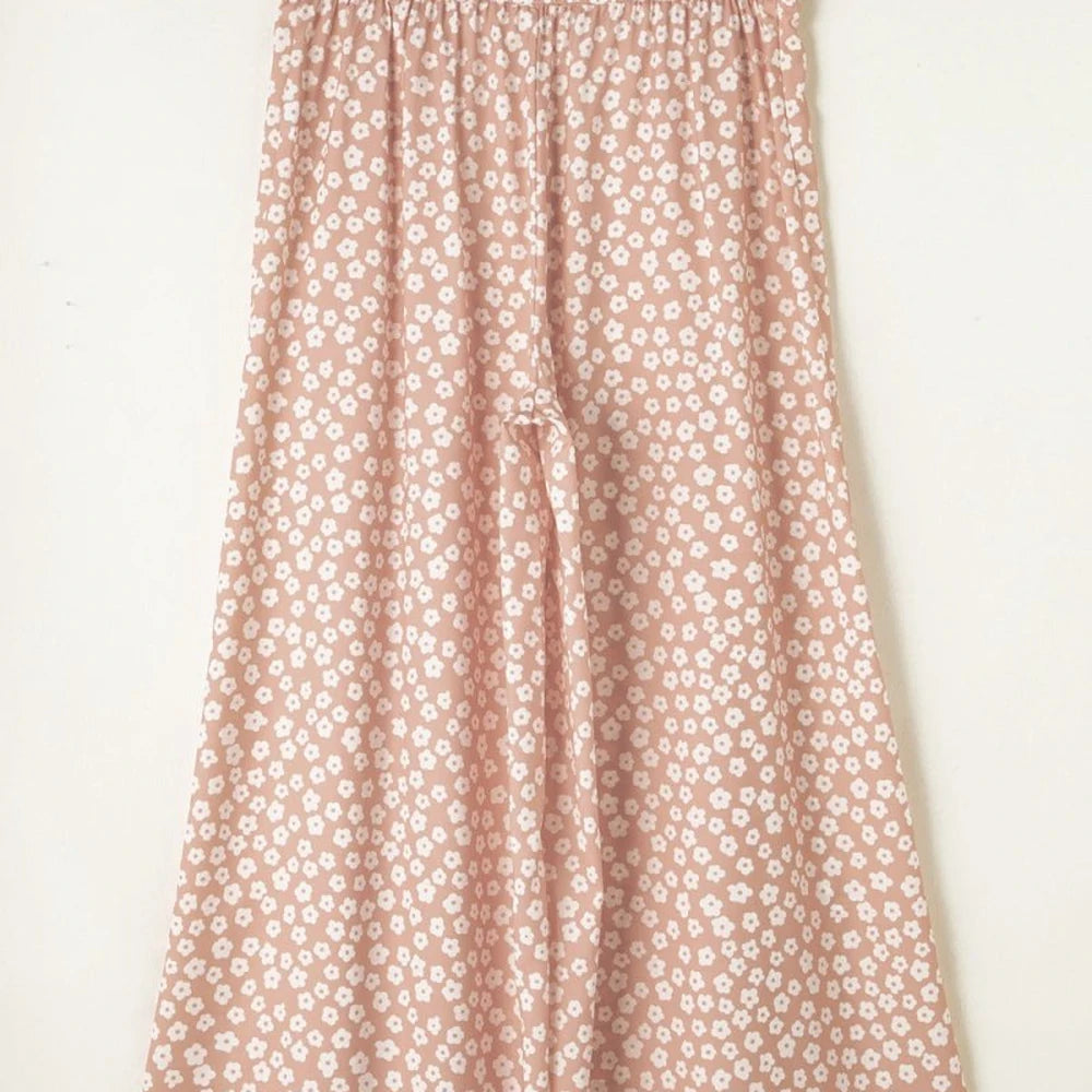 Floral Wide Leg Pants - 100% Polyester