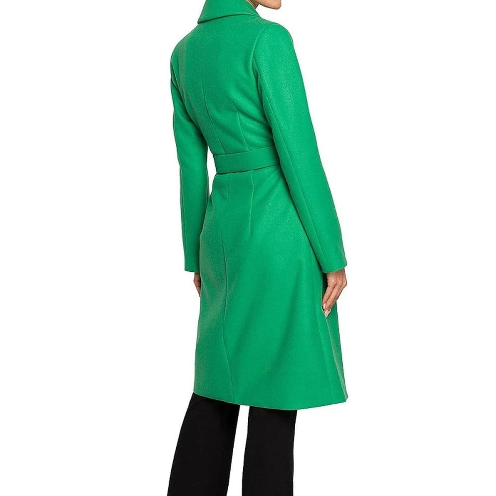 Fleece Lined Belted Coat with Pockets
