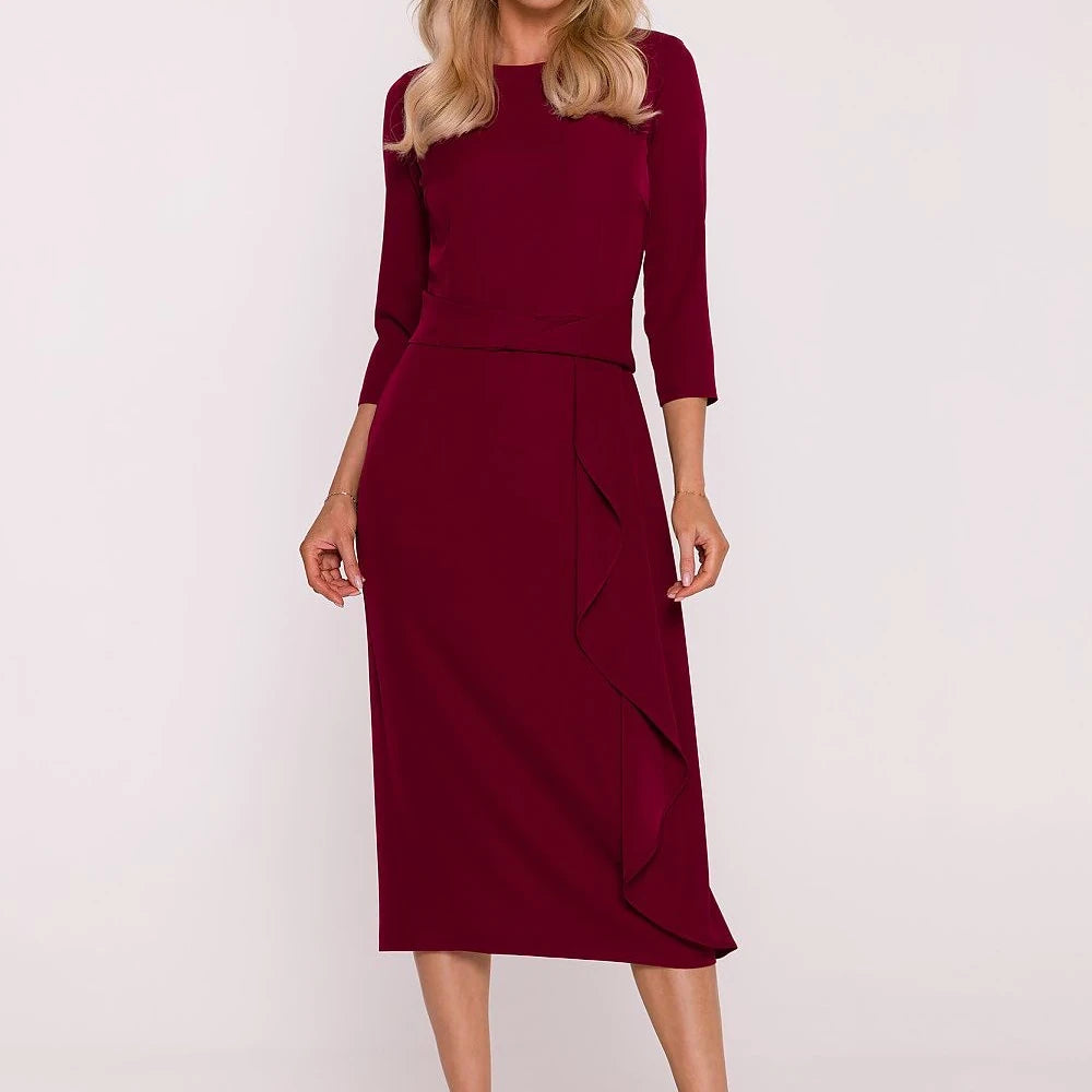 Elegant Cocktail Dress with Frill