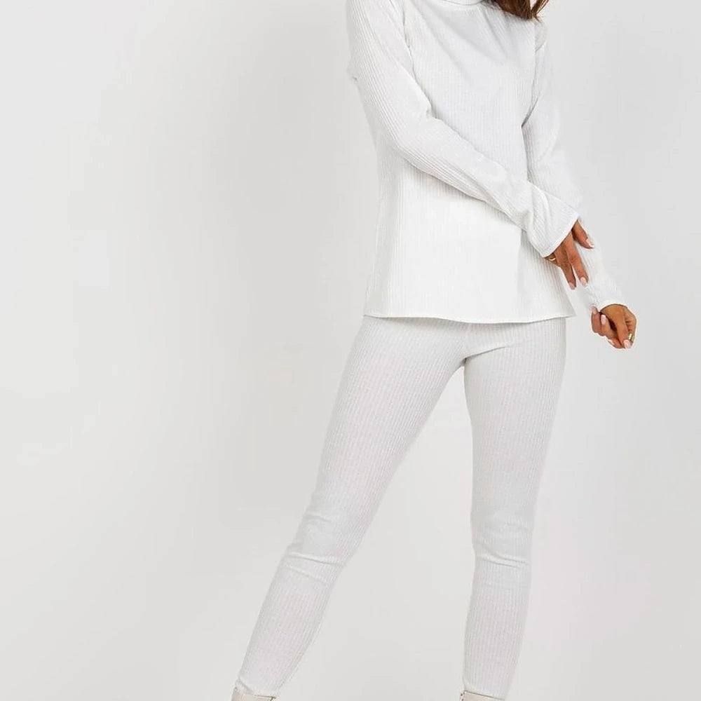Ribbed Turtleneck Blouse with Long Sleeves