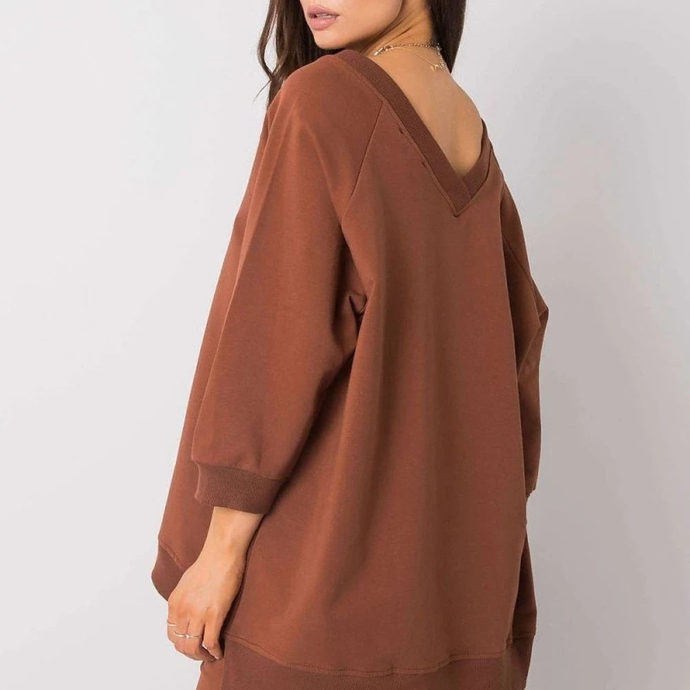 Loose Fit Sweatshirt - Cotton Spandex Blend