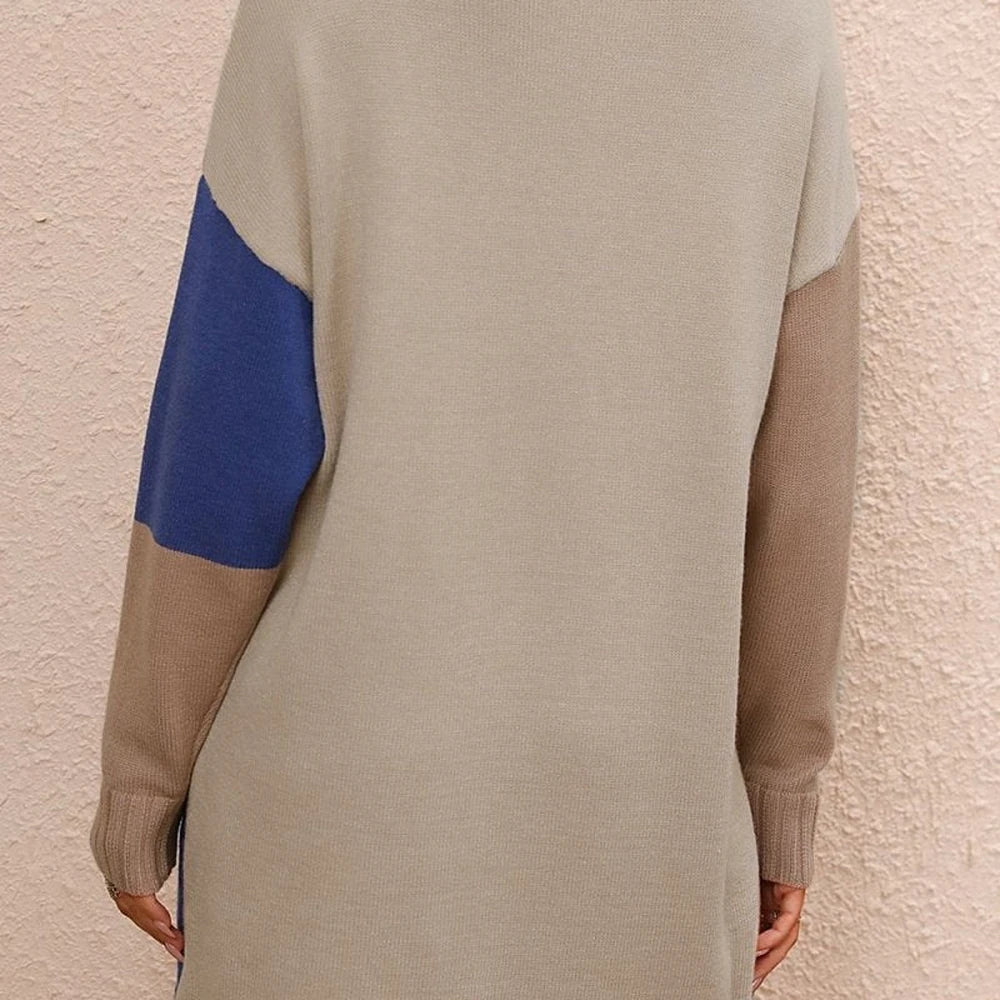 Color Block Mini Sweater Dress