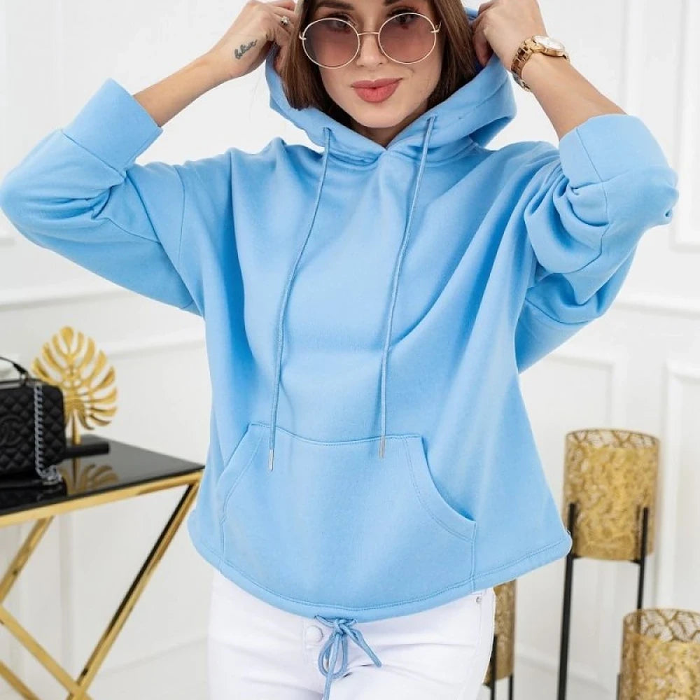 Pastel Hooded Sweatshirt with Pockets