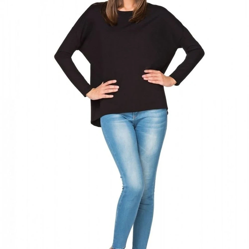 Red Cotton Knit Wide Kimono Sweatshirt