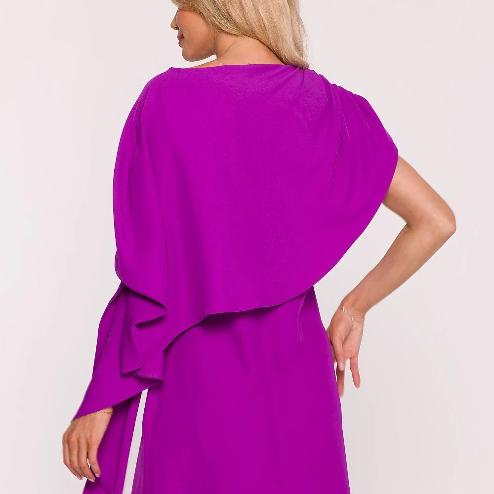 Violet Evening Dress with Cape