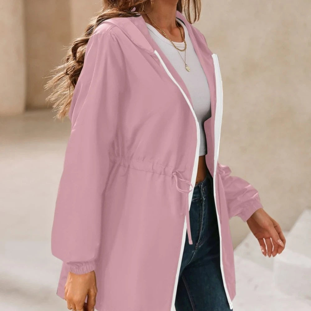Waterproof Long Sleeve Hooded Windbreaker