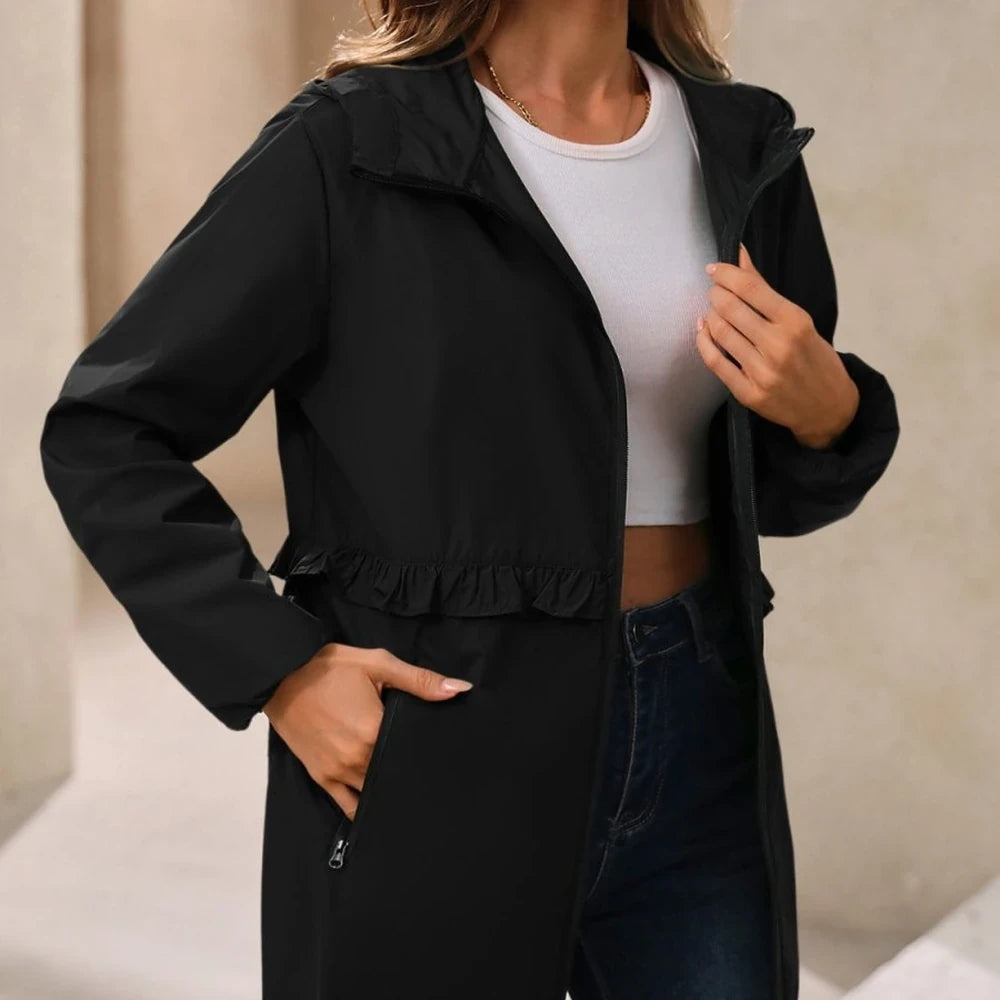 Waterproof Hooded Long Sleeve Windbreaker Jacket